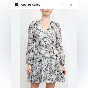 Laundry Floral Print Dress - White and Green NWT Above Knee Sz 8 Pull On